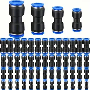50pcs Pneumatic Quick Connector Plug Air Tube Fittings Air Hose Fittings Pu4/6/8/10/12mm, Plastic Three-Way Connectors, Fast Coupling Adapters