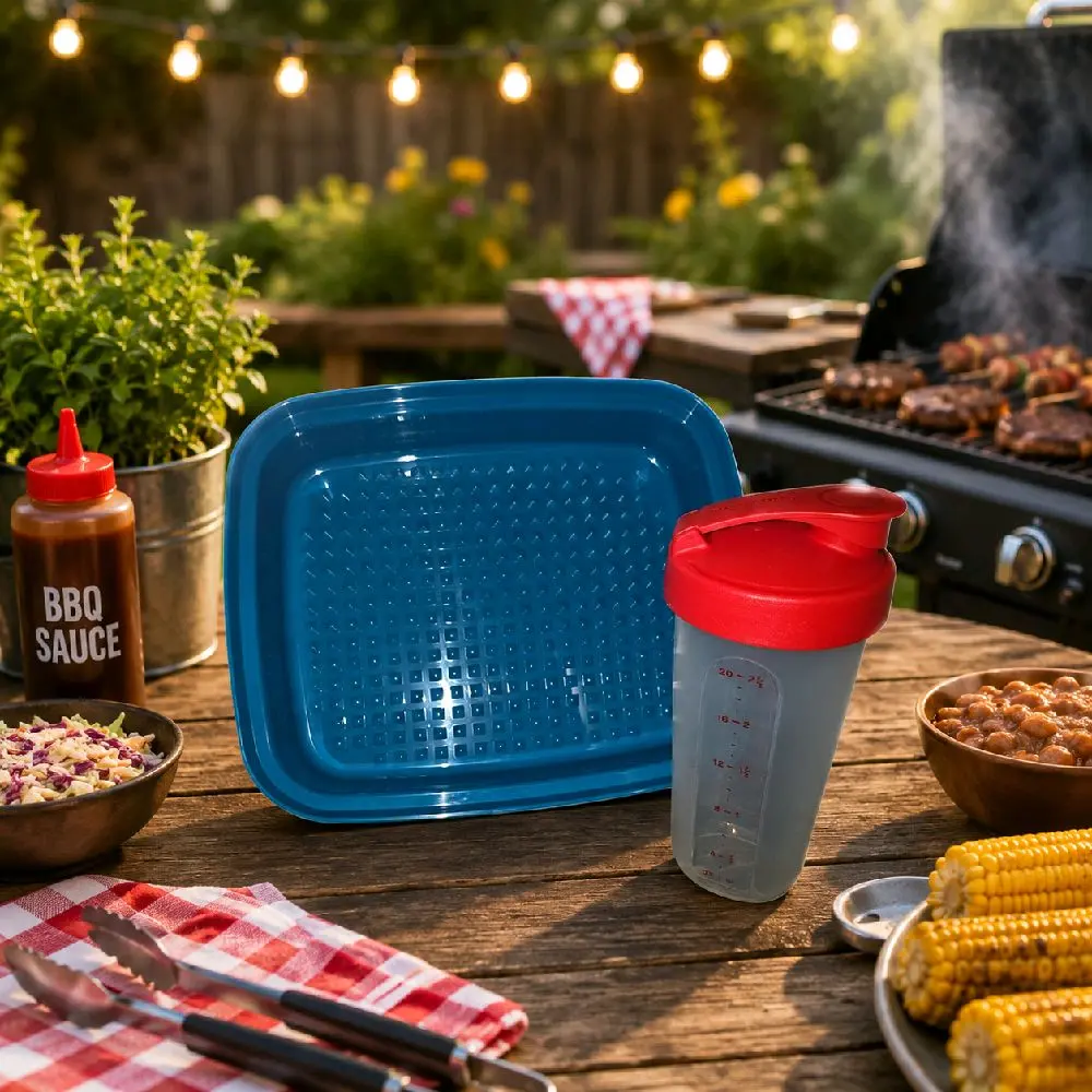 Tupperware Marinade-and-Quick-Shaker Set, Food-Grade Reusable Container for Marinating, Mixing Small Batches