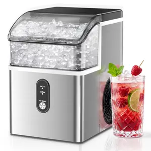 Electactic Portable Nugget Ice Maker Countertop, Fast Ice Making in 6 Mins, Soft Chewable Sonic Ice Machine, Self-Cleaning, Quiet Operation,Compact Ice Maker for Home, Kitchen, Office, Party