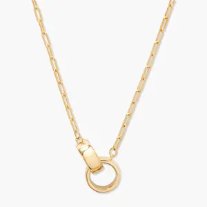 Reese Necklace with Gold Interlocking Hoops