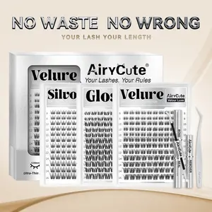 AiryCute Natural Style Collection | Say Goodbye to Clumpy Lashes | Velure, Silvora, Glosa | Natural Daily Style | Beginner-Friendly DIY Lashes | Flawless Trendy Must-Have Clusters