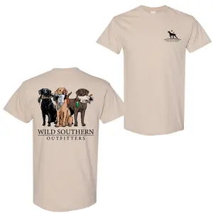 Wild Southern Outfitters Hunting Dogs T-Shirt, Lab Retriever Trio Graphic Tee, Duck Hunting T-Shirt, Outdoor Casual Wear for Men and Women