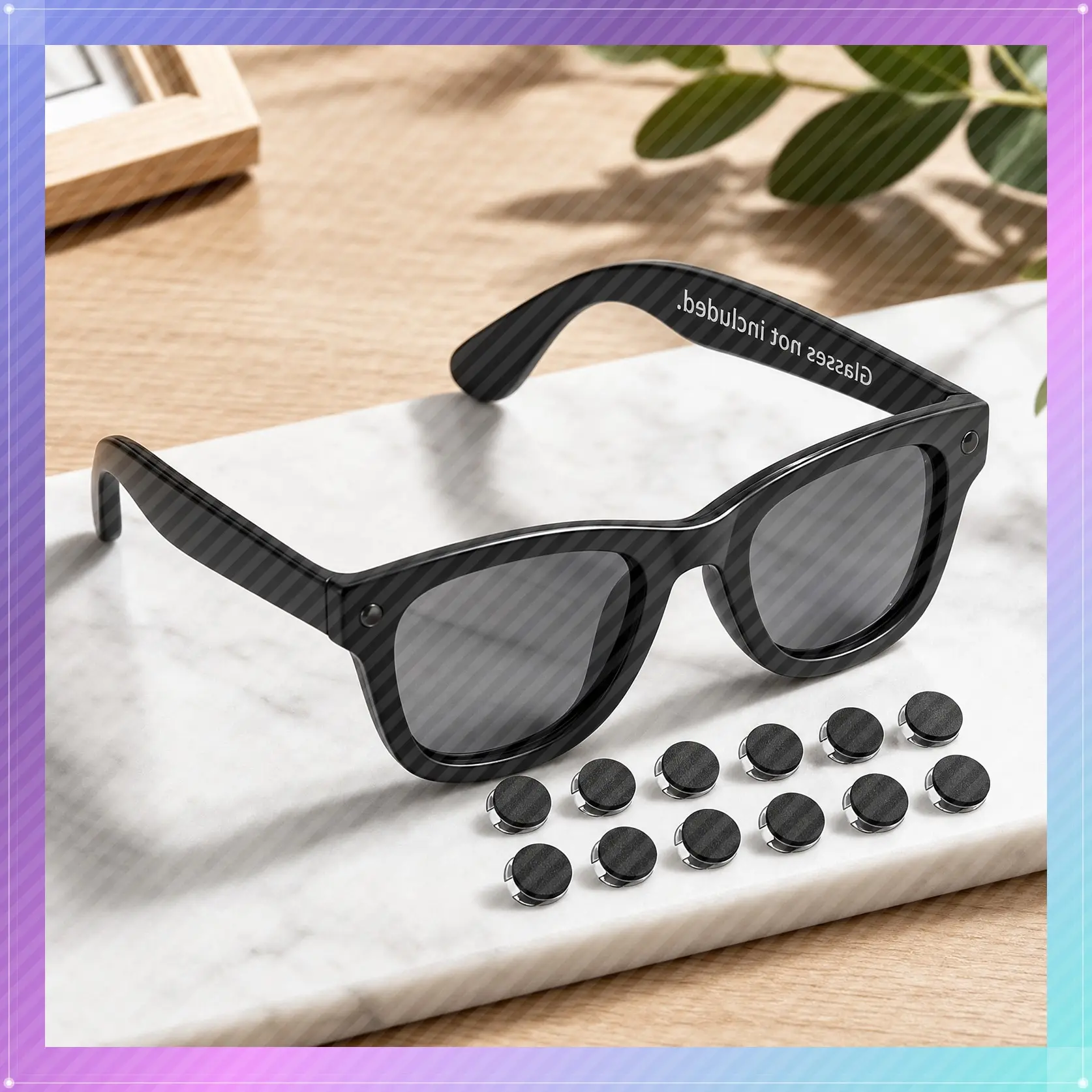 HIBLOKS LED Light Blocking Stickers - 12 Laser-Cut, Low-Tack Restickable Blackout Covers for Meta Glasses Recording Light, Sunglasses Accessories