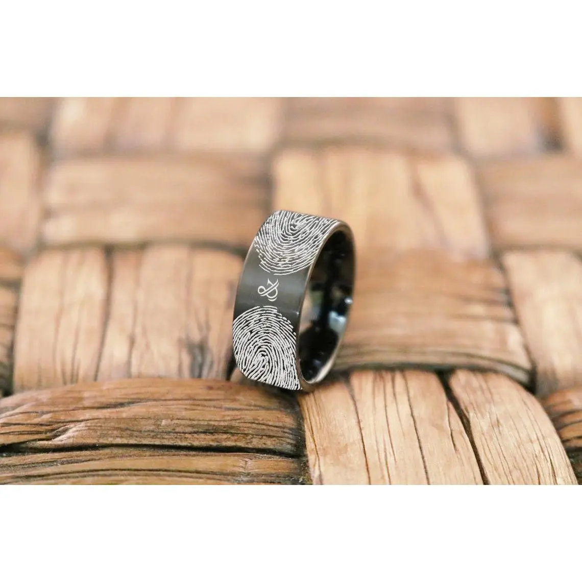 Fingerprint Ring | Mens Wedding Band, Couple Wedding Ring, Memorial Ring