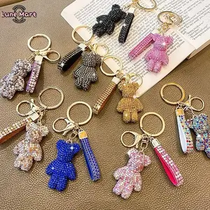 Cute Full Diamond Little Bear​ Design Sparkly Bag Charm, Fashionable Bag Keychain for Women & Girls, Trendy All-match & Exquisite Bag Charm for Birthday Gift, Purse Accessories