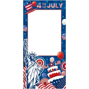 Patriotic Themed Photo Frame, American Flag Decor, 250th US Independence Day, July 4th Photo Props, Patriotic Party Supplies for Outdoor Holiday & Party Decorations (BIUE)