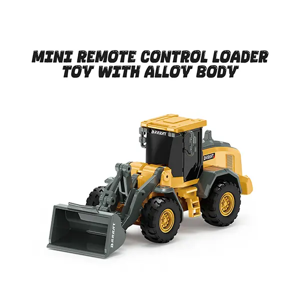 BRRRRT 1/64 Mini Bulldozer Toy, RC Bulldozer, 8 CH Full Proportion Construction Vehicles with Metal Sounds, RC Toys for Kid Boys and Girls Age 3+