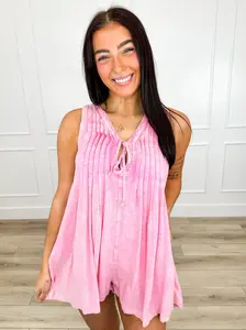 Cute & Psychic Denim Avery Mae Romper - Multiple Colors