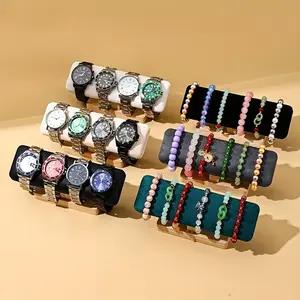 1pc T-Shaped Jewelry Display Rack with Wooden Base & Polyester Fabric - Multi-Slot Organizer for Watches, Necklaces, Bracelets - Durable, Stylish Home/Store Decor, Watch Storage Stand, Elegant Display, Tshaped Design, Durable Construction, Textured Finish