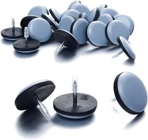 Nail on Furniture Sliders (24 Pack) - Furnigear Heavy Duty PTFE (Teflon) Chair Sliders Glides Wooden Furniture Movers Move Your Furniture Easily & Safety - Best Chair Leg Floor Protectors
