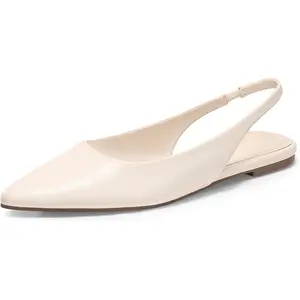 Coutgo Womens Slingback Flats Pointed Closed Toe Ballet Flats Comfortable Slip On Work Dress Shoes