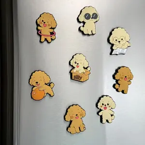 8-Piece Poodle Magnet Set, Decorative Posture Variations, Home Refrigerator Organization & Display, Cute Dog Magnets for Fridge