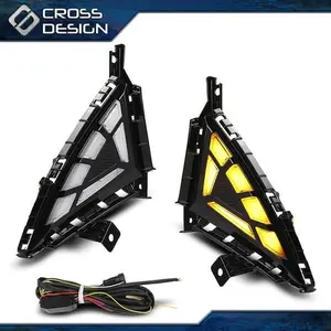 CROSSDESIGN Fit For 2021-22 Hyundai Elantra DRL Daytime Running Light Fog Lamp W/Turn Lamp