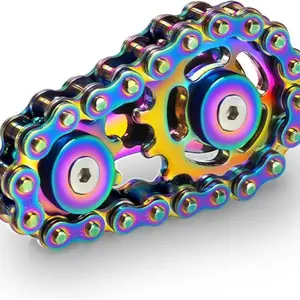 [Hot] Christmas Stocking Stuffers for Teens Boys Metal Fidget Spinner Toys for Adults Figette Bike Chain Roller Cool Gadgets ADHD Anti Anxiety Stress Relief Items Figet Desk Offices EDC Sensory Gift for Men Stress Relief Model