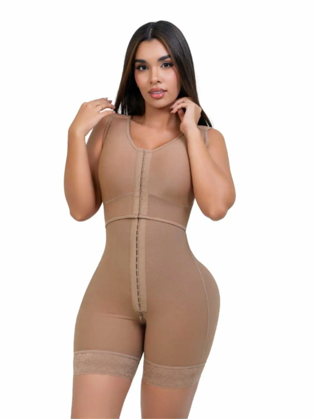 Stagmi SMI7190 Ultra-Invisible Mid-Thigh Shapewear with Built-In Bra, Jeans, Compression, Women