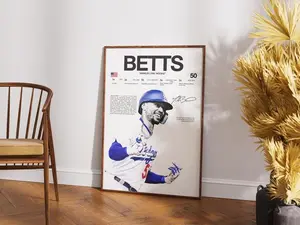 Mookie Betts Poster, MLB Wall Print, Los Angeles Dodgers Wall Print, Baseball Poster , MLB Athlete Print, Baseball Room Gift