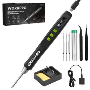 #Summervibes WORKPRO DC Soldering Iron Kit, Fast Heating Soldering Iron Pen with 3 Tips, Portable Lightweight Solder Iron for Electronics, Metal, DIY, Accurate Temp Control, OLED Screen Display, PD/QC Protocols