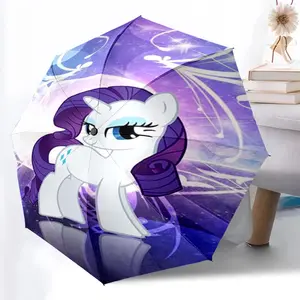 cute Rarity cartoon pattern print new umbrella, 1 self-folding umbrella, portable foldable travel umbrella, outdoor umbrella, Christmas birthday holiday gift