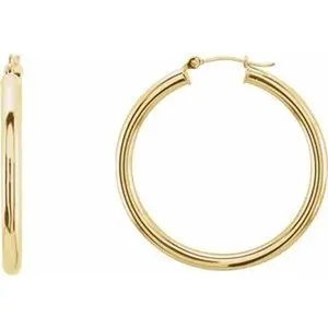 35mm High-Shine Gold Tube Earrings