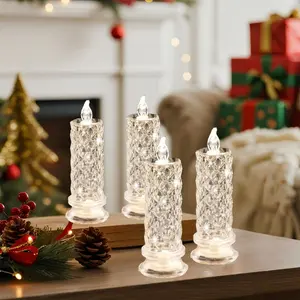 4-Pack LED Crystal Candle Lights – Decorative Night Lights for Bedroom, Wedding, Birthday, Anniversary, Holiday Parties & Gift Ideas