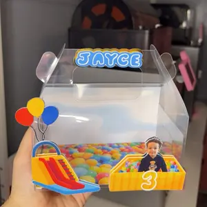Custom Acrylic Birthday Gable Box Topper – Personalized Name, Age & Photo | Kids Party Favor Decoration