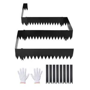 VEVOR Galvanized Steel Landscape Edging, 6-Pack 40 x 10 Inch Metal Edging for Landscaping with 8 Mounting Clips, Heavy Duty Metal Garden Edge Border for Flower Bed, Yard Pathway, Black