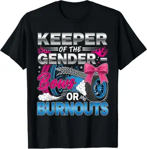 100% Cotton Keeper of the Gender Burnouts or Bows Gender Reveal Party T-Shirt