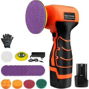 Cordless Sander, 3" Palm Sander with 16.8V 3.0Ah Li-ion Battery, 3500RPM Mini Polisher, 19 Accessories Sanders Tool for Sanding/Polishing/Waxing/Cleaning