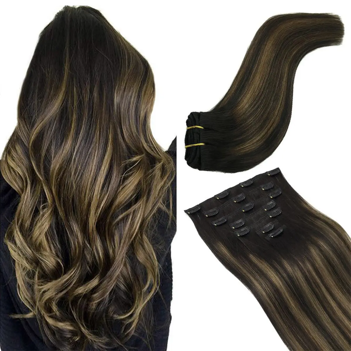 #1b/6/1b Balayage Natural Black to Chestnut Brown
