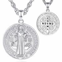 White Round Silver St. Benedict With NDSMD