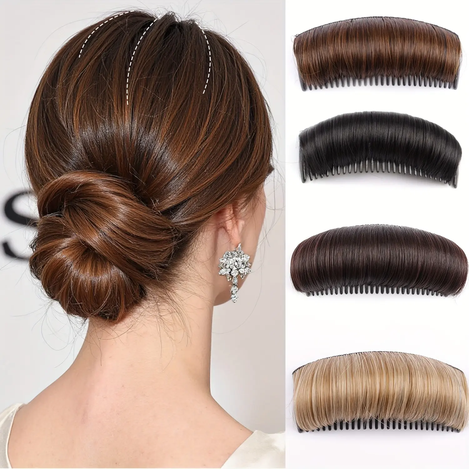 Full Volume Pompadour Top Knot Hairpiece for Voluminous Hairstyles, Heat-Resistant Synthetic Wig for Daily Wear and Halloween Parties