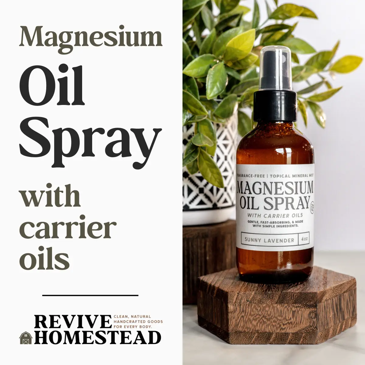 Magnesium Oil Spray with Carrier & Essential Oils for Sleep, Anxiety, and Muscle Recovery