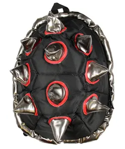 BioDomes Spiked Black-Red Turtle Shell Backpack 19"