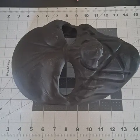 3D Printed Black Gothic Cyberpunk Unique Mask Design - Plastic, One Size, Mature Adults, Abyss Art Studio Fan Art Replica, Comfortable, Lightweight, Hand Washable, Halloween Cosplay Prop, Photo Shoots Accessory ©2025