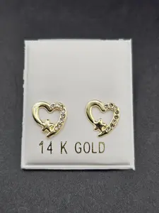 14K Gold Earrings - Hearts