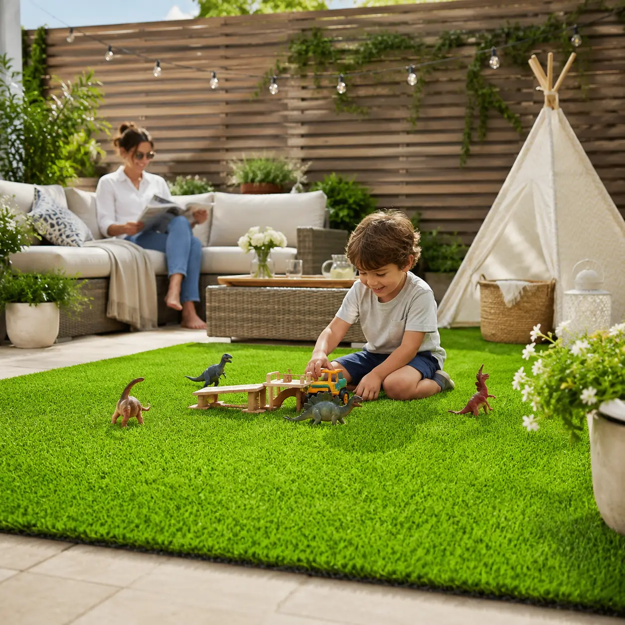 （5*10FT-7*20FT ）10 different sizes Artificial Grass Turf, No Mowing Pet Friendly Fake Grass, 0.78in Thick Synthetic Lawn for Backyards, Waterproof UV Resistant Realistic Outdoor Mat for Dogs，No MowingWaterproof UV Resistant Easy Install Cuttable Outdoor s