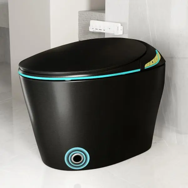 One Piece Smart Bidet Toilet with Auto Open/Close Seat - Siphonic Jet Flush, Instant Warm Water & Air Dryer, Heated Seat Night Light, Hands-Free Flush for Bathroom