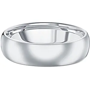 Men's Polished Tungsten 6mm Dome Comfort Fit Ring Wedding Band