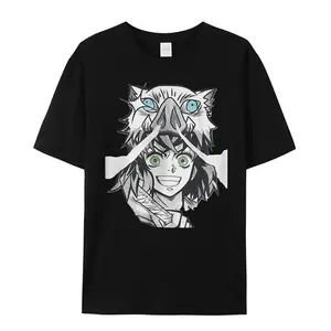 Bella+Canvas, Anime Demon Slayer Inosuke Hashibira Monster Breath Unisex Tee, Manga Fan Gift Shirt, Short Sleeve Top 2ZX
