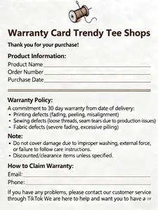 5-1 Our T-shirt and Sweatshirt Online After-sales card