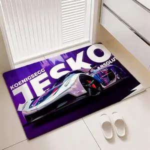 Swedish Hypercar Koenigsegg Floor Mat Non-Slip Comfy Flannel Thickened Rug Indoor Door Mat Ultra Soft Absorbent Wear-Resistant Floor Mat for Living Room Hallway Entryway Front Door Porch Sturdy Non-Skid Home Decoration Mat for Indoor Daily Use