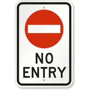 No Entry Sign 8X12 Inch Weatherproof Aluminum Outdoor Indoor Yard Sign Warning Safety Caution Notice