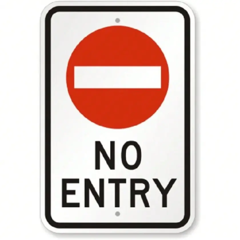 No Entry Sign 8X12 Inch Weatherproof Aluminum Outdoor Indoor Yard Sign Warning Safety Caution Notice