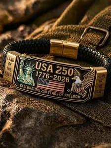 1 Piece Usa 250 Freedom Legacy Bracelet, 250th Anniversary Free Heritage Wristband, Durable Bracelet, Symbolic Jewelry Gift for Celebrations