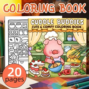 1PC Cozy Series Adult Coloring Book, 20 Pages, Party Holiday Gift, Stress Relief Drawing Book, Relaxing Activity Supply