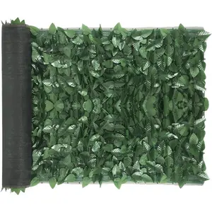 98x39 inch Artificial Leaves  Fence Screen Artificial Hedges Fence Outdoor Decorative Faux Ivy Fencing Panel Vine  Fence Wall Screen