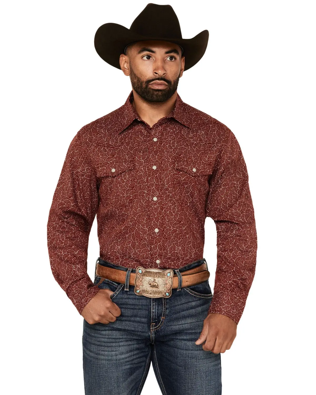 Wrangler Men's Retro Men'S Printed Long Sleeve Snap Western Shirt - 112359925