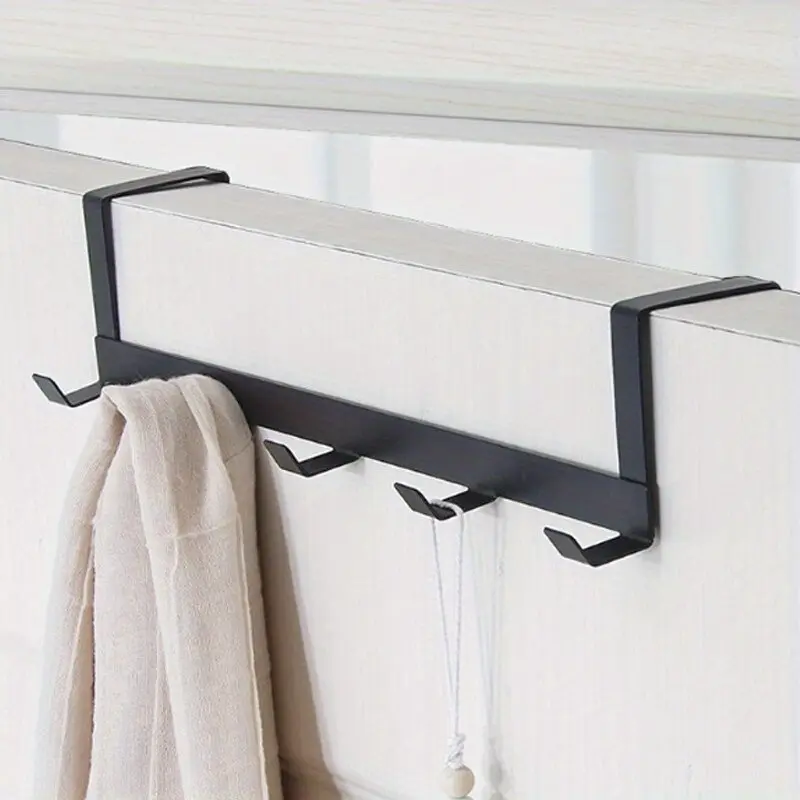 1pc Hooks Over The Door 5 Hooks Home Bathroom Organizer Rack Door Hanging Organizer Clothes Coat Hat Towel Hanger Storage Hooks Bathroom Kitchen Accessories