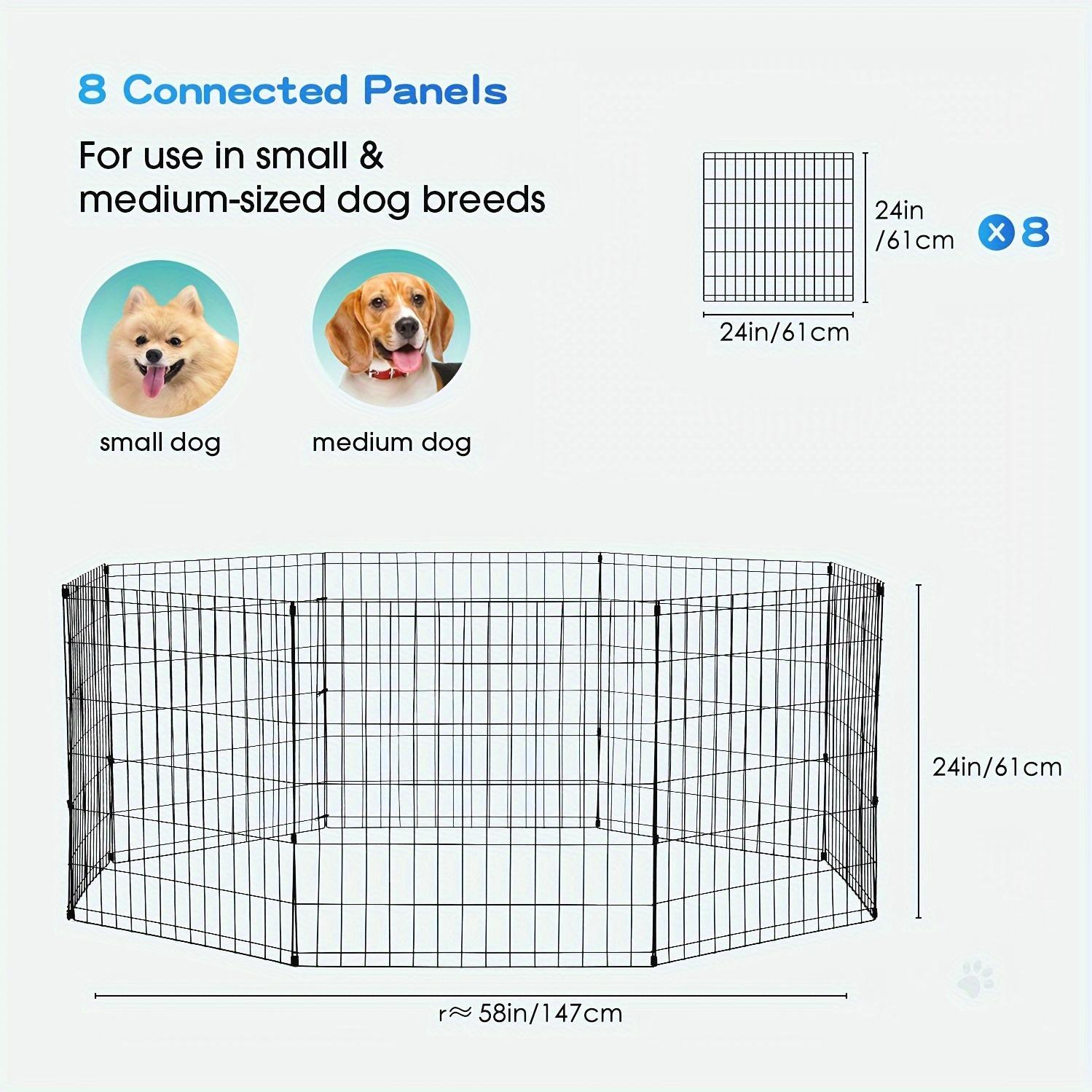 24/30/36/42/48 (H) Inches Pet Playpens for Dogs, Foldable Metal Wire Pet Fence Barrier, Indoor Outdoor Dog Gate for Large, Medium And Small Pets