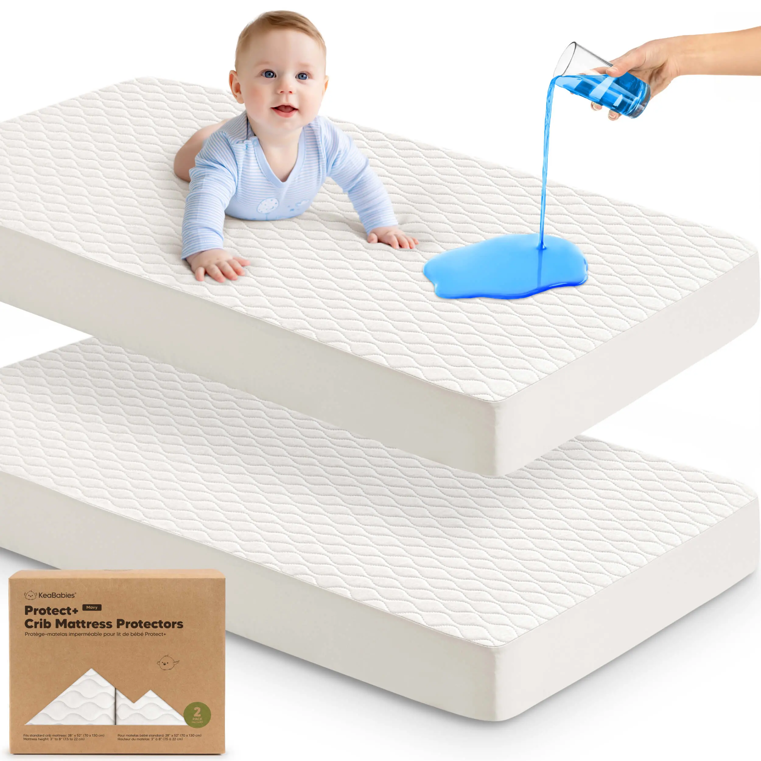 2-Pack Mavy Protect+ Waterproof Crib Mattress Protector 2-Pack Mavy Protect+ Waterproof Crib Mattress Protector